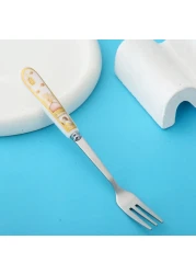 Lihan 6Pcs Ramadan Designed Fork (S), Gold Plasted Design Plating Stainless Steel 15.5X1.5X15.5Cm Spoons For Cake Spoon, Dessert Spoons, Easy To Clean, Dishwasher Safe