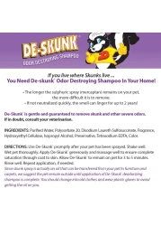 DeSkunk Odor Destroying Shampoo for Dogs 32 oz Formulated with Powerful DeGreasers Skunk Odor Remover for Pets Carpet Furniture and More Removes Skunk Smell Fast Clear FG00065