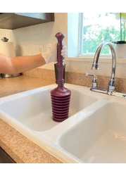 Master Plunger MP500 Heavy Duty All Purpose Plunger Laundry Tubs Bath Tubs Kitchen Sinks Garbage Disposal Toilets Commercial Residential Use Equipped with Air Release Valve Plum