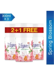 Elegant Automatic Spray REFILL &ndash; Spring Blossom &ndash; 300ML &ndash; Pack of 3, Triple Pack (300ML x 3 Pcs) &ndash; Air Freshener REFILL for Home And Bathroom, Made With ESSENTIAL OILS