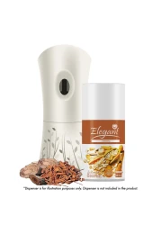 Elegant Automatic Spray REFILL &ndash; Sandal &ndash; 300ML &ndash; Pack of 6, 6-Pack (300ML x 6 Pcs) &ndash; Air Freshener REFILL for Home And Bathroom, Made With ESSENTIAL OILS