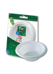 فن وعاء للاستعمال مرة واحدة للإستخدام اليومي 10 سم أبيض 50 قطعة