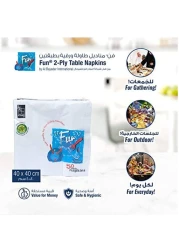 Fun Premium 2-Ply Paper Napkin Tissue Paper 33X33Cm White 50 PCS