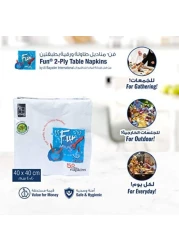 Fun Everyday Table Napkins White 2 Ply 40x40cm 50 PCS