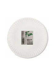 Fun Everyday Standard Disposable Plate 9inch White 100 PCS