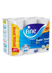 Fine Kitchen Tissue Roll Super Towel Pro 60 Sheets X 3 Ply 6 Rolls