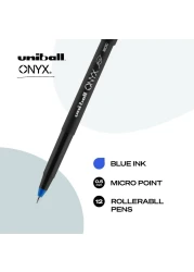 Uniball Onyx Rollerball Stick Pen 12 Pack 05mm Micro Blue Pens Gel Ink Pens Office Supplies Pens Ballpoint Pen Colored Pens Gel Pens Fine Point Smooth Writing Pens