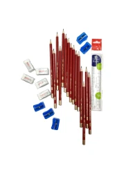 Faber Castell Write On Kit Pencil, Lineal Ruler, Eraser and Sharpener 26 PCS