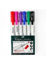 فابر كاستال أقلام رقيقة الخط للكتابة على السبورة حزمة من 6 - متعدد الألوان.