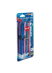 بايلوت هايتك بوينت قلم حبر سائل V5 متنوع 8 قطع