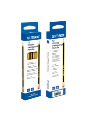 Maxi Classic Hexagonal HB-2 Graphite Pencils Gold 12 PCS