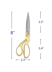 Wild Bold Scissors All Purpose 8Gold Fabric Scissors Professional Heavy Duty Sewing Scissors with Ultra Sharp Stainless Steel Blade Shears Left Handed Scissors For Office Fiskars Craft Scissors