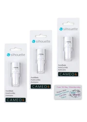 Silhouette AutoBlade Pack of 3 Blades for Use with Cameo 4 with 50 Designs