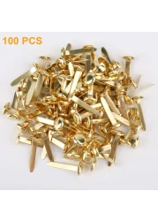 LAVISH Paper Fasteners Brads, 100pcs Split Pins Round Metal Art Fasteners Brass Gold Art Decorative Pins for Scrapbooking DIY Crafting School Project Paperwork Handwork
