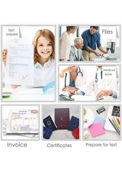 Generic A4 Zipper Plastic Wallets, Document Files Folders, Zippered Waterproof Pvc Bags, Plastic Zip Lock Envelopes, 10 Pcs, 5 Colors