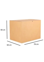 Generic Recyclable Corrugated Cardboard Boxes, Brown Carton Packaging 5 Box With Bubble Wrap, Stretch Roll &amp; Tape Bundle Offer Packing Set Of 8 Items, 58x58x78 cm