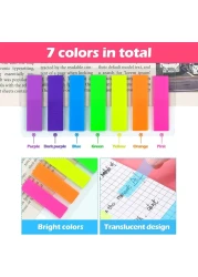 175 Pcs Rectangle Page Markers, Post-It Sticky Notes Tab, Writeable Labels for Page Marking, Flag Book Markers Index Tab for Home School Office Supplies (7 colors)