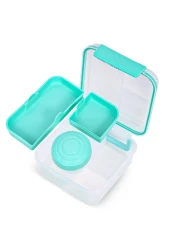 HYDROBREW 3/4/5 Compartment Convertible 1250ml Bento Lunch Box with 150ml Gravy Bowl - Green