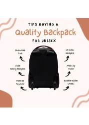 STARGOLD Unisex Water Resistant Rolling Trolley Backpack With Adjustable Strap For School College Office Business And Travel 18 Inches