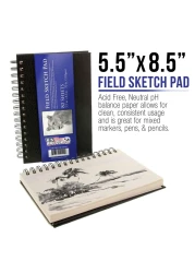 US Art Supply 55 x 85 Premium Hardbound Sketch Book Pack of 2 80 Sheets Each 70 lb 110gsm Hardcover Spiral Bound Artist Field Sketch Pad AcidFree Drawing Paper Kids Adults Students