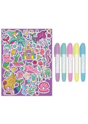 Hinkler Jr Kaleidoscope Colouring Kit &ndash; Mermaids Edition includes a 64-page colouring book with 5 pastel markers and 50 fun stickers, Magical Colouring Fun for Kids, Perfect Gift for Creative Play