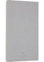 Collins Debden Clementine Grey A5 Slim Ruled Notebook - Flexible Notebook Journal with Soft Touch Leathergrain Cover, 210x126mm