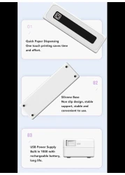 Radiotronics Bluetooth Thermal Printer Type C Portable Wireless Thermal Mobile Printer for Home Office Business School