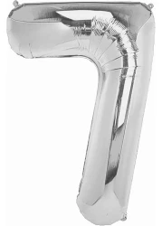 Ballunar Number 7 Silver Foil Balloon 65cm