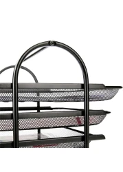 Lavish Desk Deposit Tray 2 Layer, A4 Letter Paper Document Wire Mesh Storage Organizer, Black