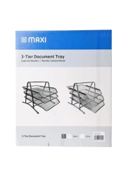 Maxi 3-Tier Mesh Document Tray Black