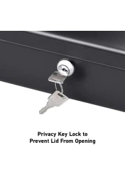 METAL CASH BOX, CASH COIN TRAY AND 2 KEYS SIZE: 150 mm x 120 mm x 80 mm