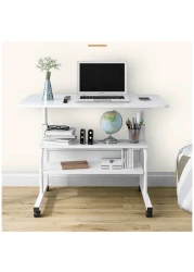 Hospital Table Over Bed with Storage Height Width Adjustable Laptop Cart Mobile Computer Desk Sofa Table Stand Tray for Home Dormitory Office