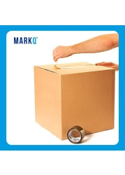 Markq [10 Pack] Medium Double Wall 100% Recyclable Corrugated Cardboard Moving Boxes with 25 KG Capacity, 45 x 45 x 45 cm Brown Carton for Packaging, Shipping and Storage, 5 ply