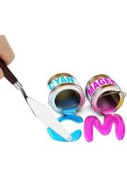 Generic Generic 5Pcs Stainless Steel Paint Scraper, Wooden Handle Palette Painting Knife Set, Watercolor Oil Acrylic Paint Spatula, Metal Art Tools, Oil Painting Accessories