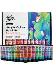Mont Marte Acrylic Colour Pastel Paint Set Signature 48pc x 36ml 12 US floz Creamy Pastel Acrylic Paint Set Good Coverage SemiMatte Finish Ideal For Most Art and Craft Surfaces