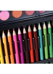 Generic-168pcs Drawing Pen Art Set Kit Painting Sketching Color Pencils Crayon Oil Pastel Water Color Glue with Case for Children Kids