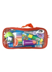 مابد باك تو سكول أرت أند كرافت أقلام تلوين مكونة من 12 قطعة، أقلام شمع 24 قطعة، عصا غراء 8 غرام، مبراة، مقص مع ممحاة