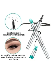 Microblading Eyebrow Pen Eyebrow Pencil with 4Prong MicroForkTip Applicator Liquid Waterproof Eyebrow Pencil for Women Creates Natural Looking Brows Effortlessly Dark Brown