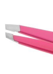 Tweezerman Stainless Steel Slant Tweezer Eyebrow Tweezers for Women and Men Neon Pink