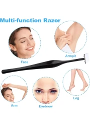 ANCIRS 24 Pack Eyebrow Trimmer Razors for Women Makeup, Facial T Shape Shaver Tool for Eye Brow, Stainless Steel Eyebrow Trimming Kit for Girls - Black