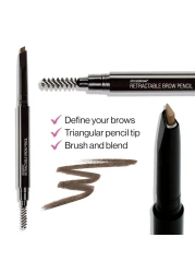 wet n wild Ultimate Eyebrow Retractable Definer Pencil, Dark Brown, Dual-Sided, Fine Tip, Shapes, Defines, Fills Brows Makeup (Pack of 2)