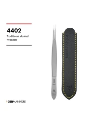 GERMANIKURE Slanted Tweezers in Leather Case Made in Solingen Germany