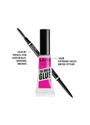 NYX PROFESSIONAL MAKEUPMicro Brow Pencil Ash Brown Brow Glue Clear 2Pack Bundle