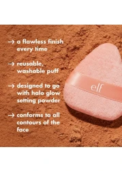 elfHalo Glow Powder Puff Soft Reusable Powder Puff For Applying Loose Or Pressed Powders Easily Conforms To The Face Vegan Crueltyfree