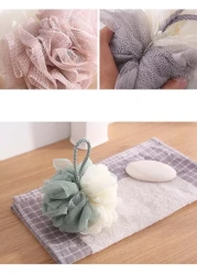 2 Packed Soft Bath Sponge With Shower Mesh Foaming Loofah Exfoliating Scrubber For Body And Face With Premium Multicolour Look