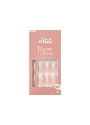 KISSBare but Better Press On Nails Nail glue included Nude Drama Nude Long Size Coffin Shape Includes 28 fake nails pink gel nail glue net wt 2g 7 oz mini file and manicure stick