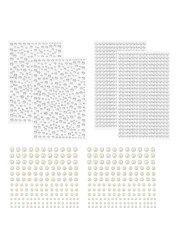 TuNan 1730pcs Clear Rhinestones Pearl Stickers Self Adhesive Crystal Stickers Diamond Stickers Bling for Face Beauty Makeup Nail Art Cell Phone DIY Crafts