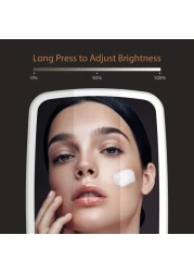 Sunm Makeup Mirror With LED Lights, Stand &amp; USB Rechargeable &amp; Touch Screen Dimmable And 3 Color Lighting Mode Lighted Vanity Mirror, Portable And Foldable For Travel (B-7 Inch)