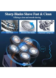 5-in-1 Electric Head Shaver for Bald Men – Cordless Men’s Electric Razor, Bald Head Shaver, and Grooming Kit for Sensitive Skin, Wet/Dry Use