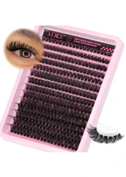 DIY Eyelash Extension Kit D Curl Fluffy Wispy Lash Clusters Individual Lashes Lash Extension Kit with Lash Bond and Seal Applicator Tool for Self Application at Home 80P280PcsMix1016mm007D